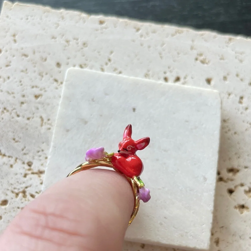 Les NEREIDES Red and Purple Fox 🦊 Ring